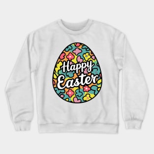 Happy Easter Bunny And Cat And Dog Mom Dad Boys Girls kids Crewneck Sweatshirt